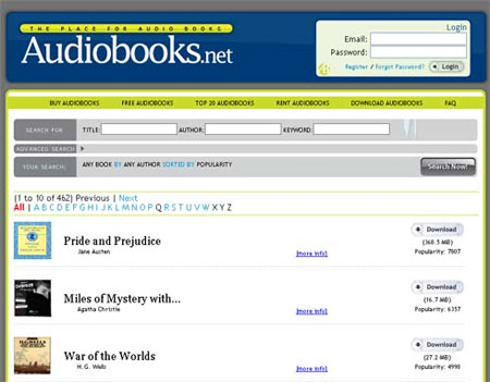 Screenshot of Audio Books