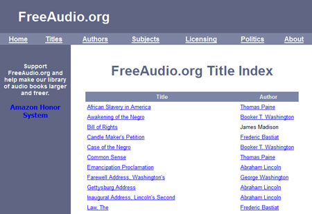 Screenshot of Free Audio