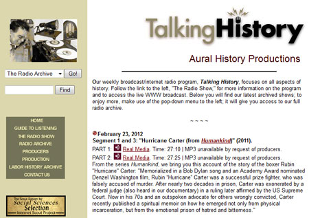 Screenshot of Talking History